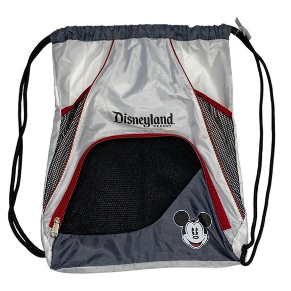 Disneyland Resort Drawstring Backpack Packable Lightweight Cinch Mickey Mouse - Picture 1 of 10